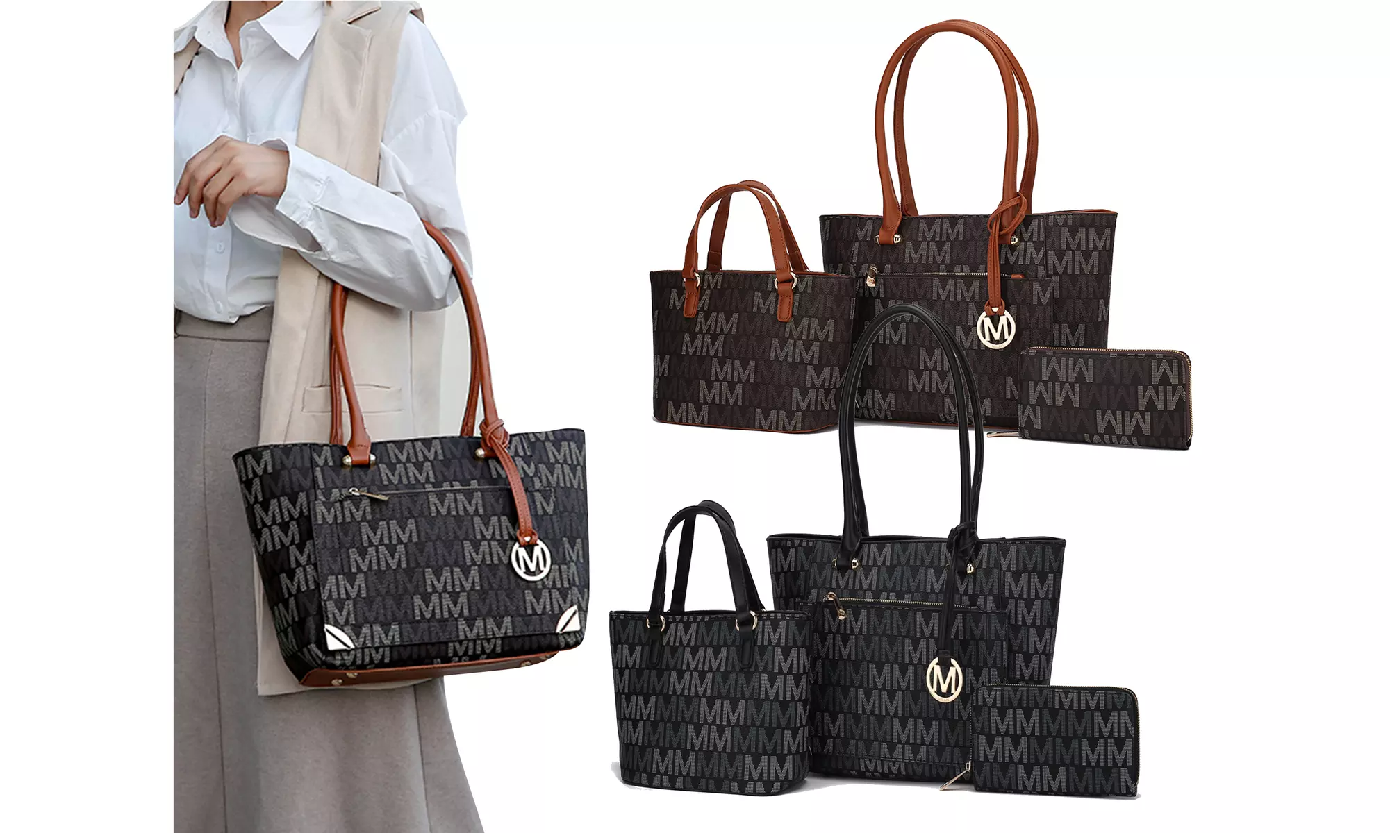 MKF Collection Lady II M Signature Tote & Wallet Set by Mia K - Primary Image