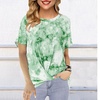 Image 6: Women's Round Neck Loose Tie-Dye Printed Short-Sleeved Twist Tunic