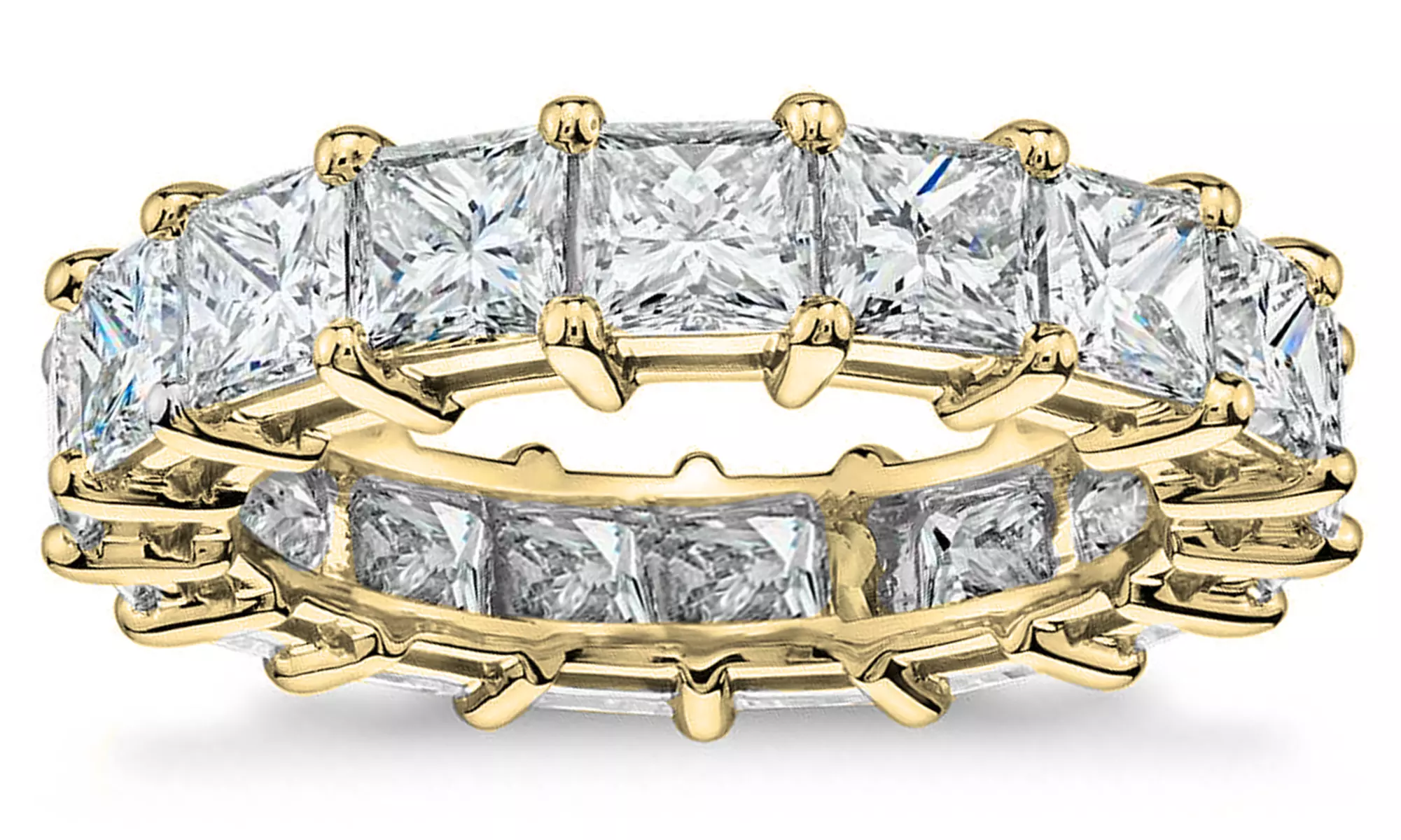 6 CTTW Princess Cut Cubic Zirconia Eternity Bands 