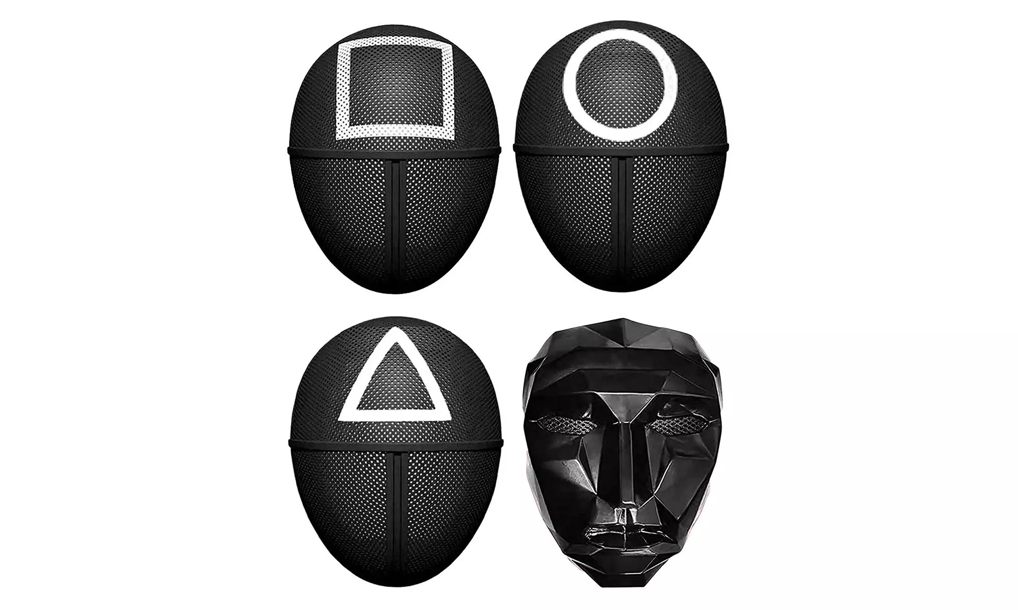 Squid Game Mask costume Cosplay black boss Play Korean Halloween Guard - Primary Image