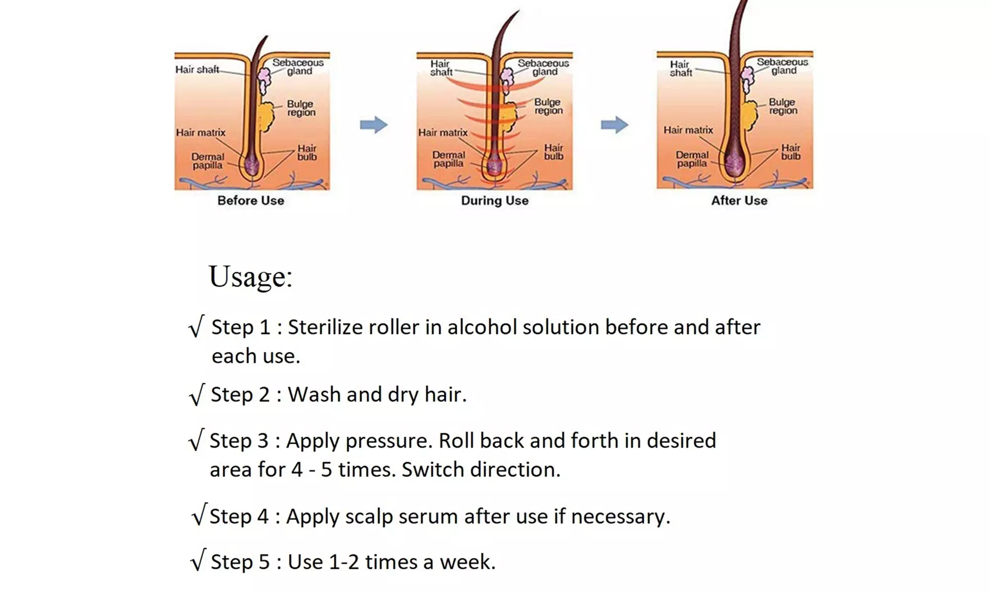 Facial Anti Aging Wrinkles Serum Kit & Micro 540 Needles Derma Roller