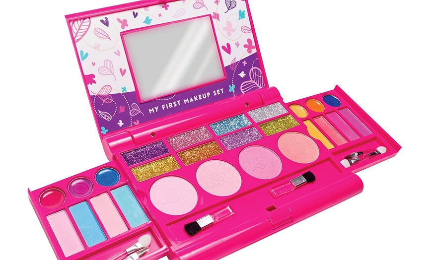 Girls Makeup Kit, Fold Out Makeup Palette with Mirror | Groupon