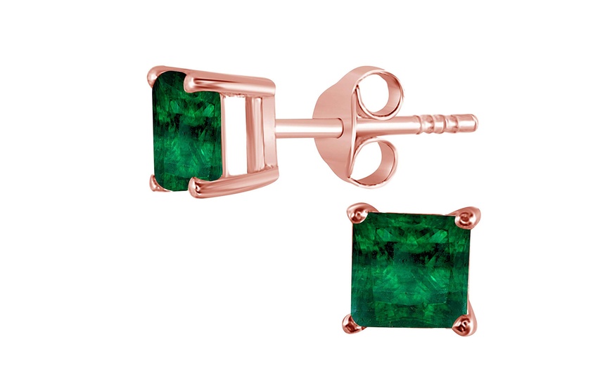 emerald and rose gold earrings