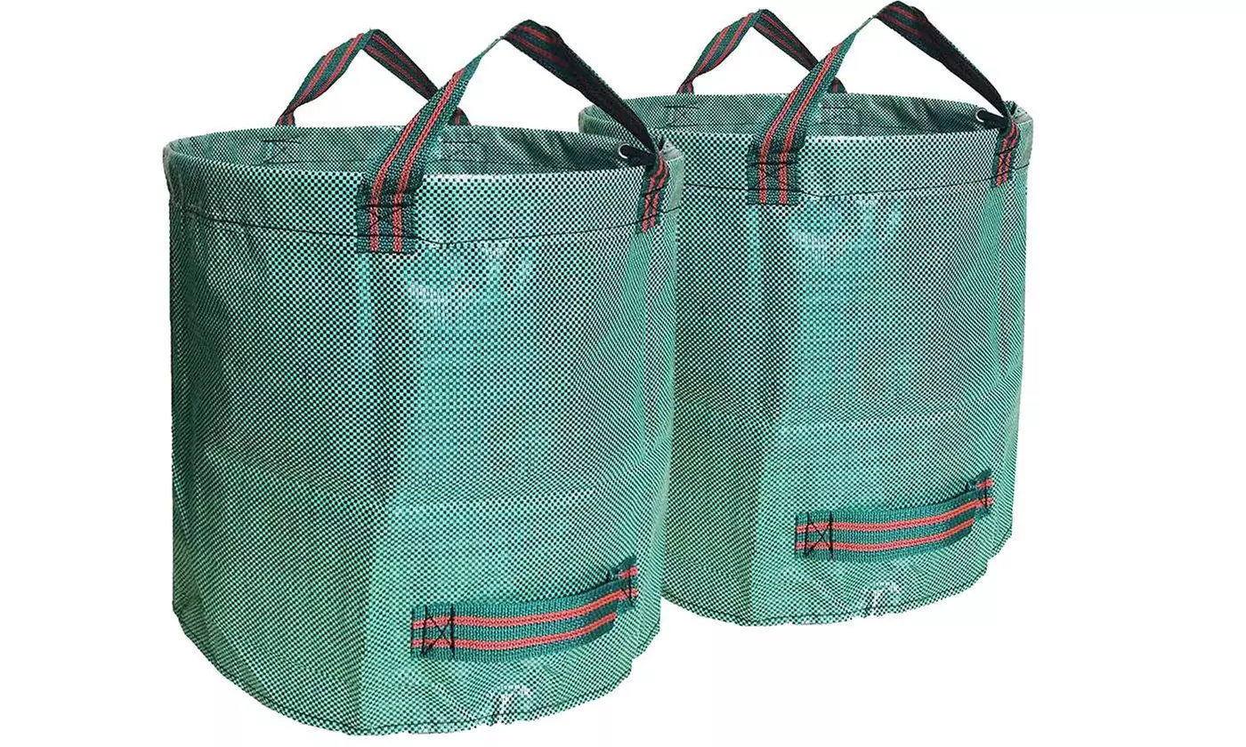 iNova Garden Waste Bags Reusable Yard Cleanup Leaf Bags w/ 4 Handles (2-Pack) - Second Medium