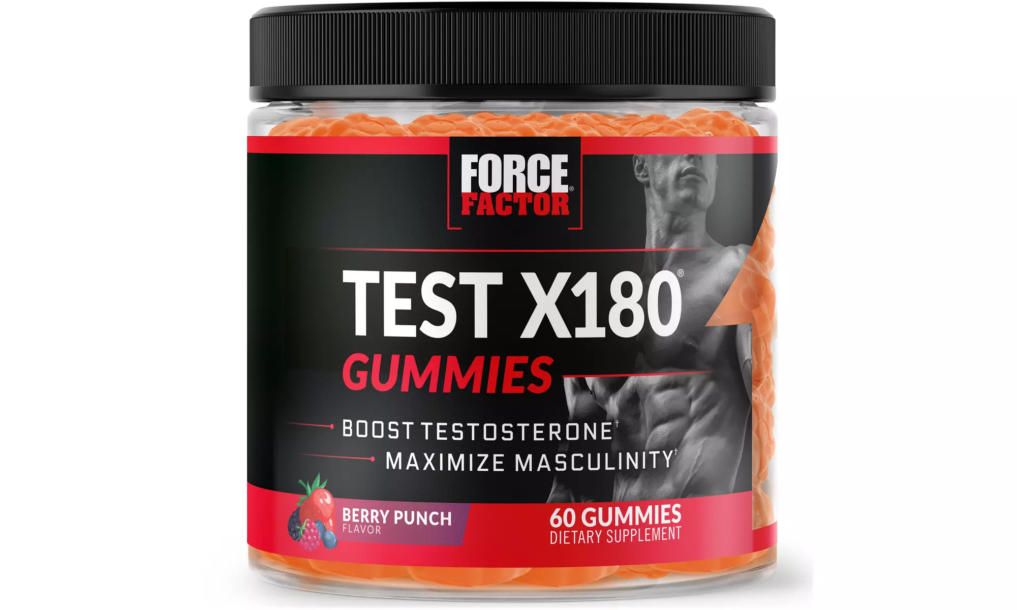 Force Factor Test X180 Gummies - Boost Testosterone & Maximize Masculinity - Primary Image