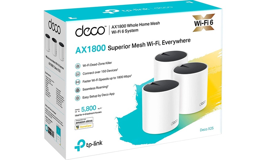 Tp-link - Deco X25 Ax1800 Dual-band Whole Home Mesh(3-pack) White 