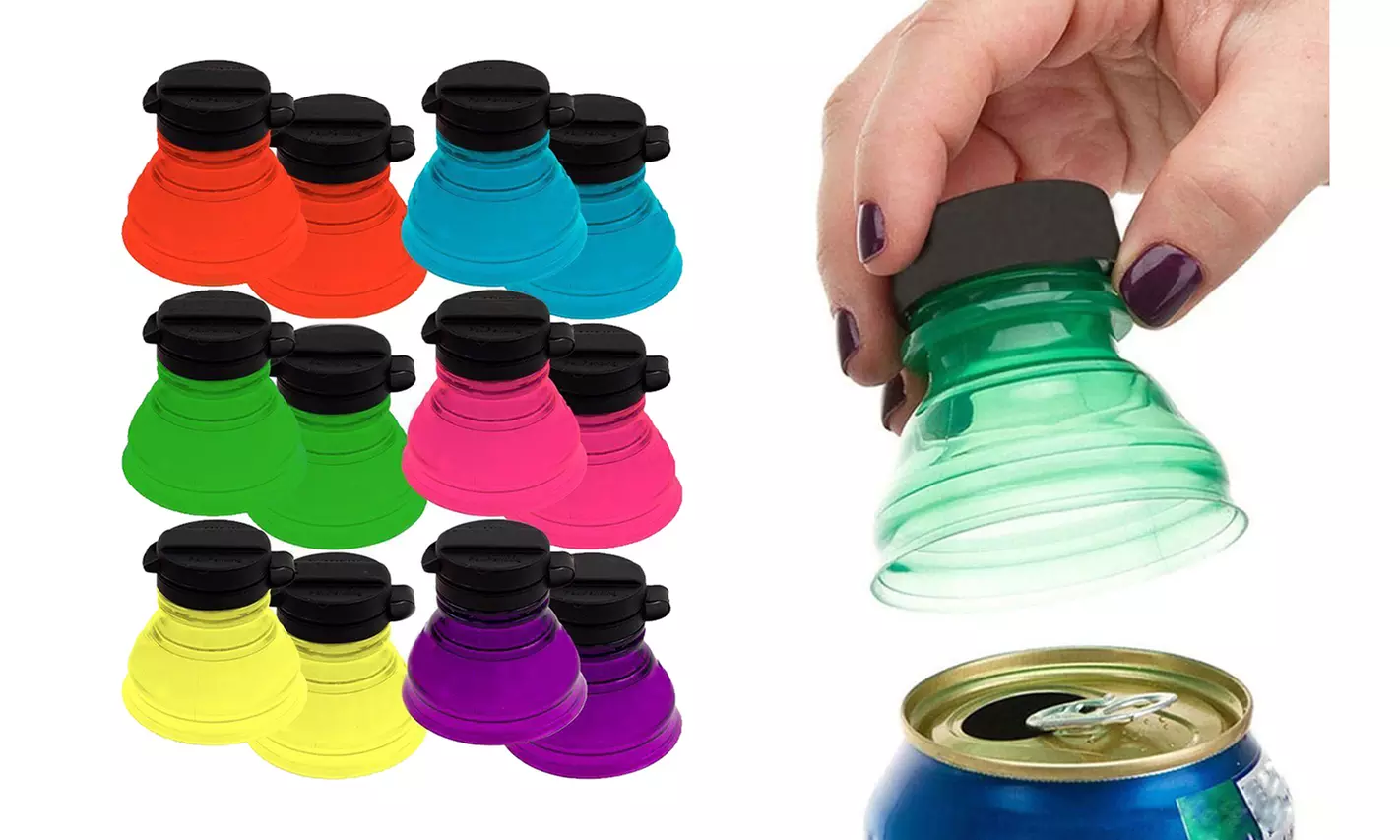 12 pcs Snap On Soda Can Bottle Cap Caps Bottle Top  - Primary Image