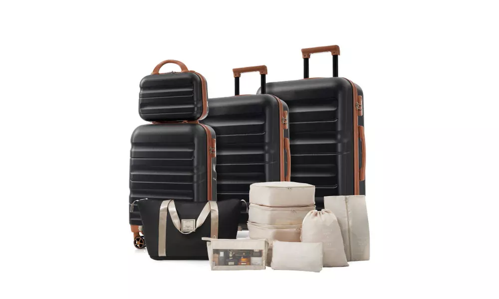 4 Piece Luggage Suitcase Set - Expandable Travel Luggage with 4 Packing Cubes