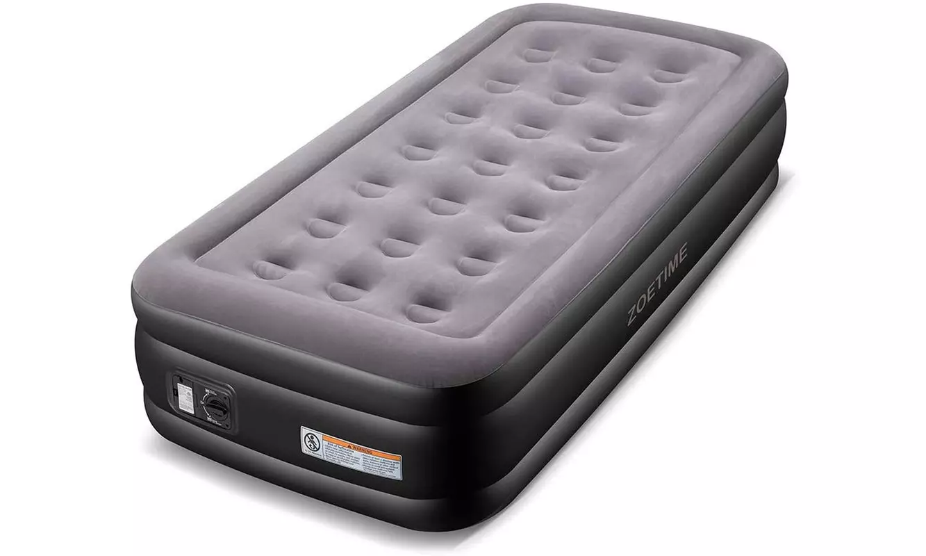 Zoetime double air mattress, inflatable overhead, with built-in electric pump - Primary Image
