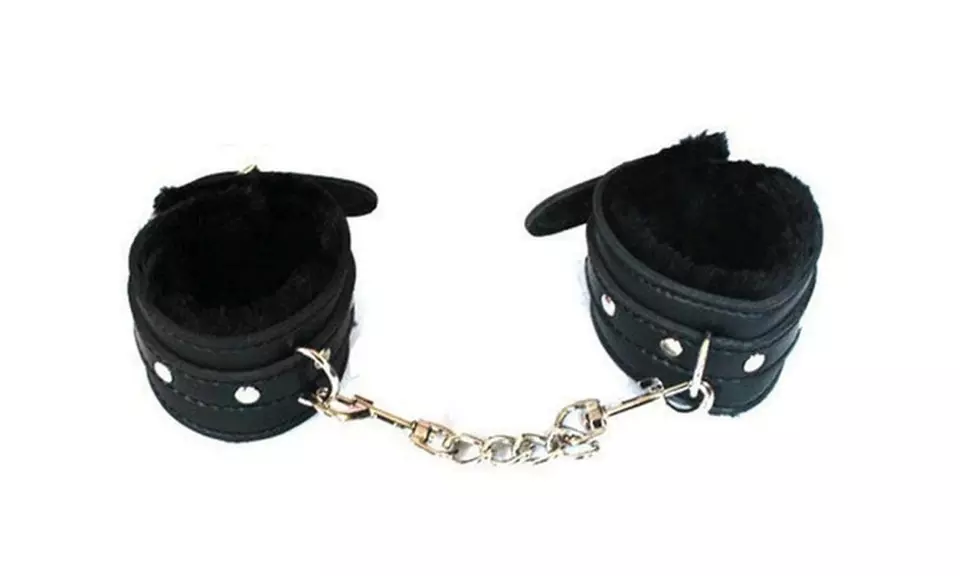 Leather Play Handcuffs - Primary Image