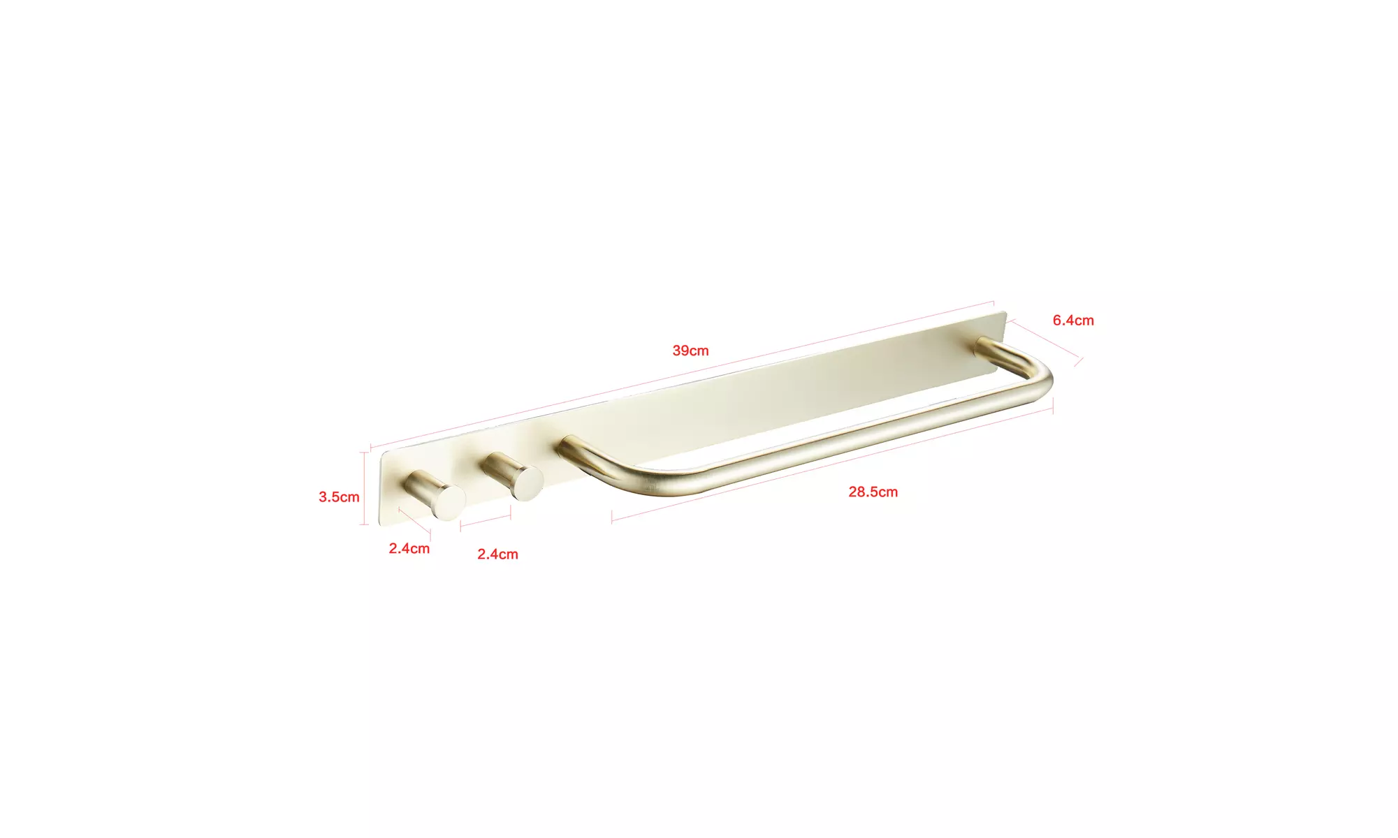 Strong Viscosity Adhesive Bright Polishing Towel Bar Holder Rack Robe 