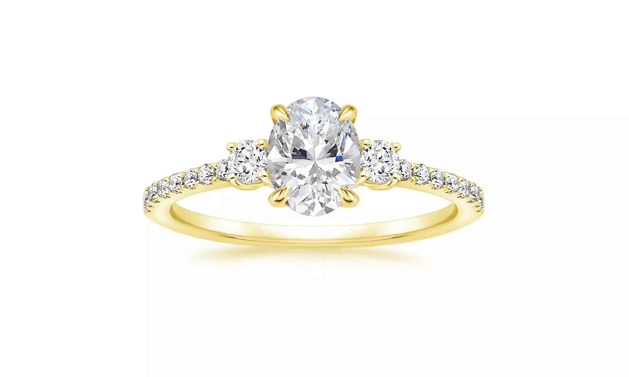 Sterling Silver Round-cut Swarovski, Crystal studded 3 Stone plus Ring for Women