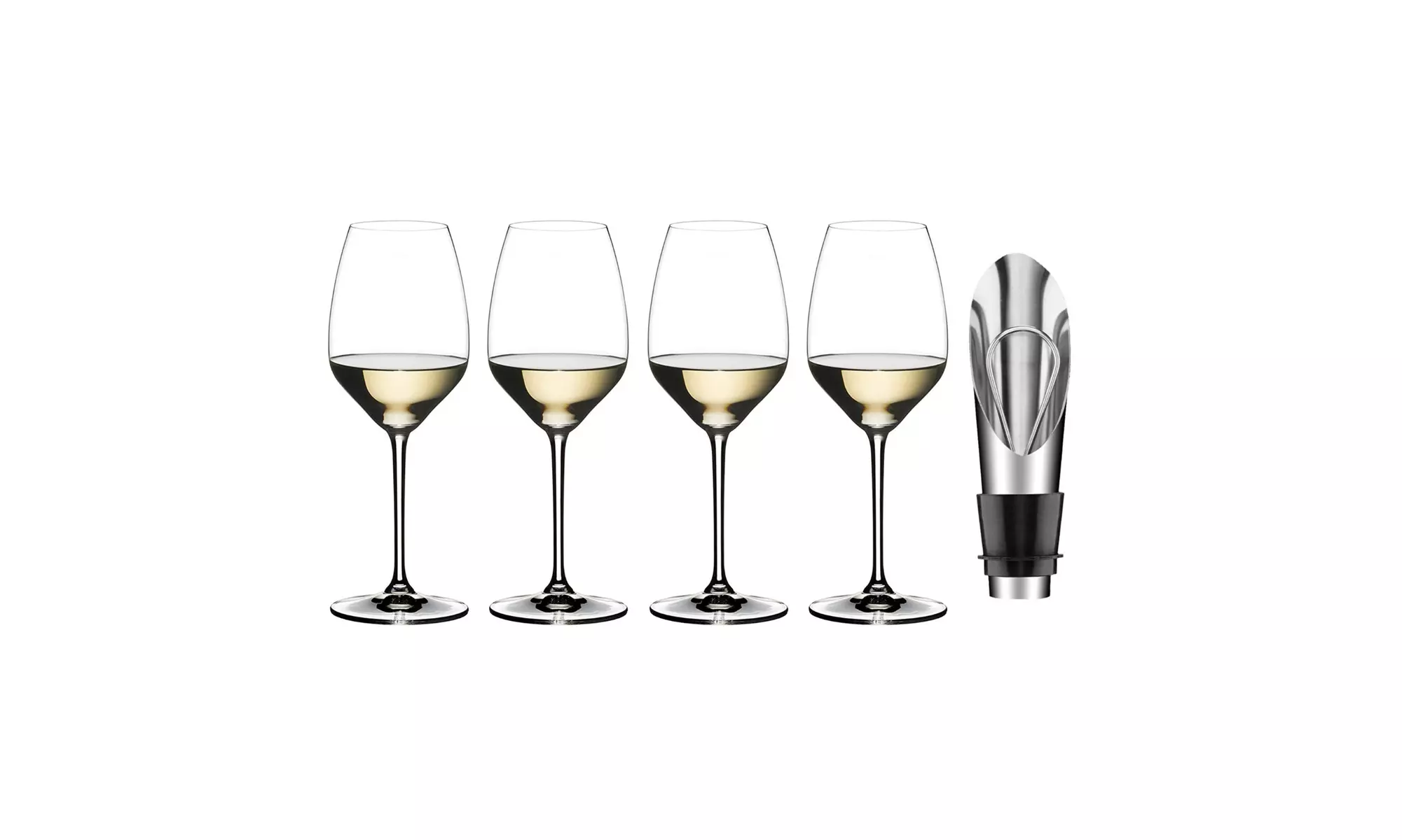 Riedel Extreme Riesling Wine Glass (Set of 4, Clear) and Wine Pourer w/ Stopper - Primary Image