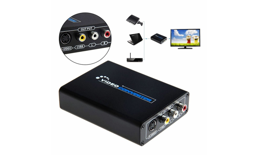 Image 3: HDMI to 3RCA AV CVBS Composite & S-Video R/L Audio Converter Adapter Upscaler