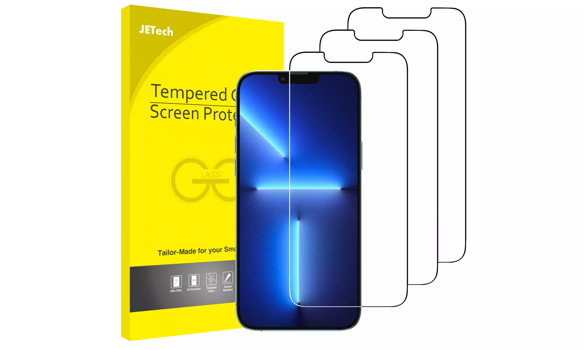 Screen Protector for iPhone X/XR/XS/XS Max, 11/12/13, Mini, Pro, Pro Max, 3-Pack