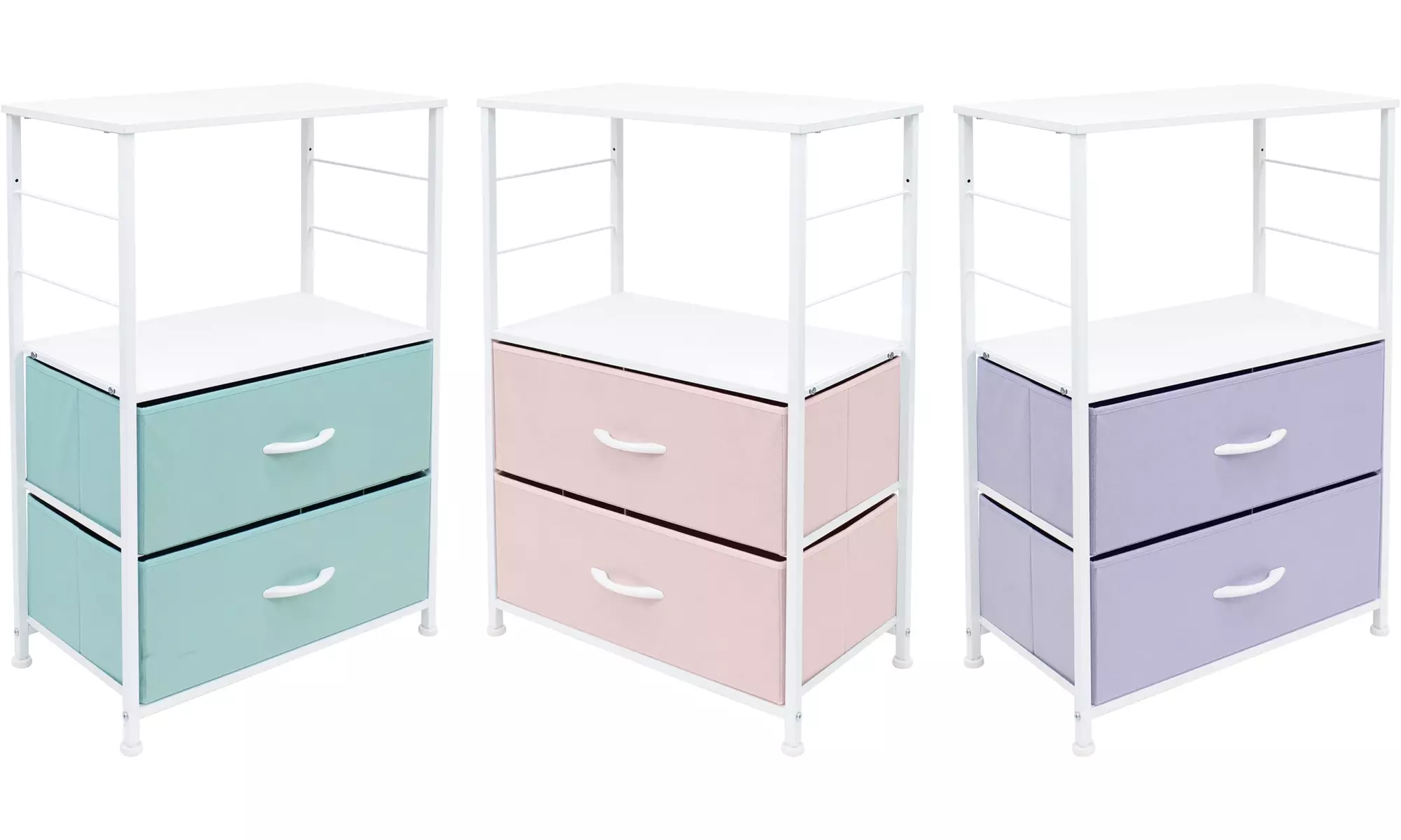 2-Drawer w/ 2 Shelf Nightstand Storage - Bedside Furniture & Accent End Table - Primary Image