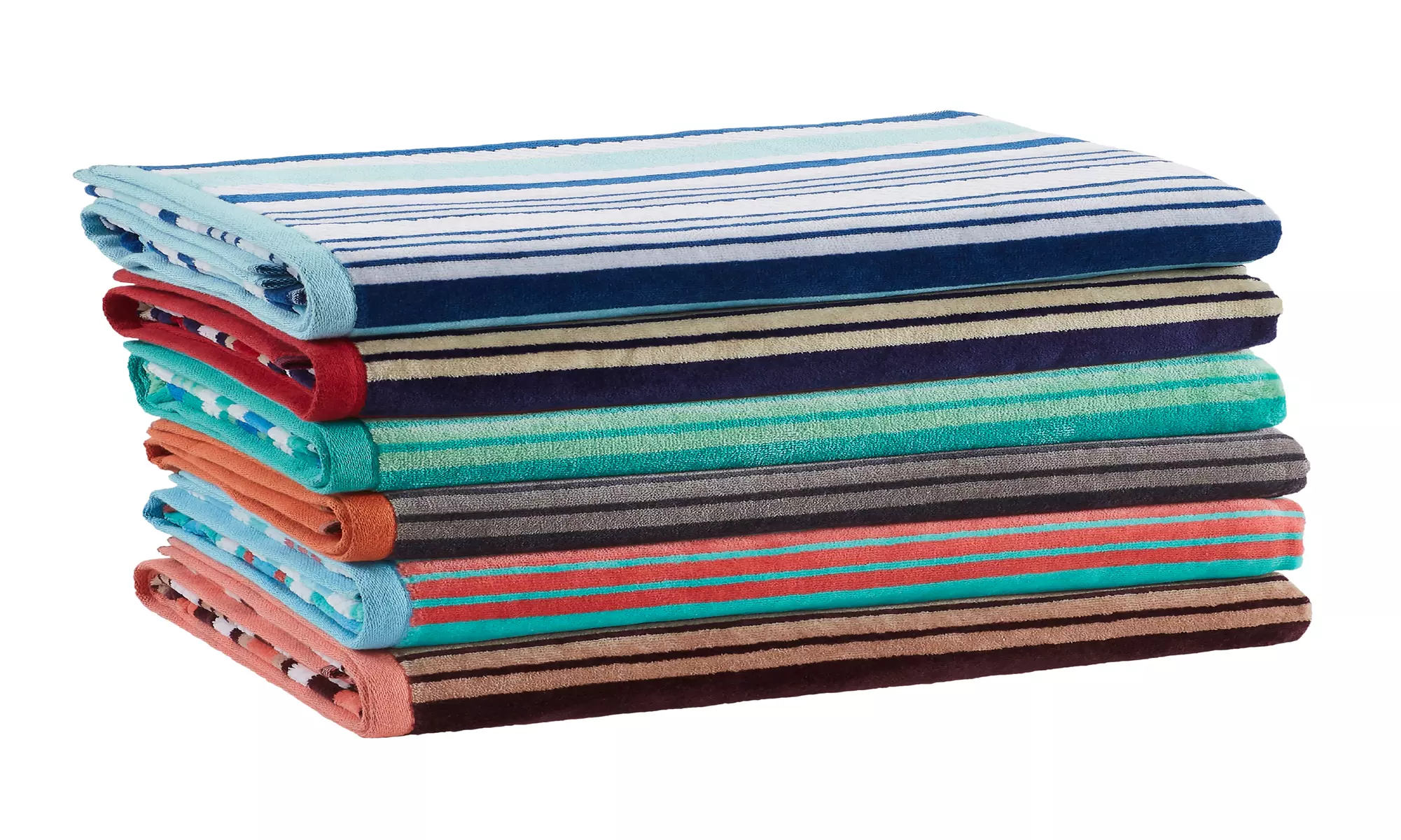 Superior 2 Piece Oversized Striped Rope Textured Cotton Beach Towel Set 34x64 - Primary Image