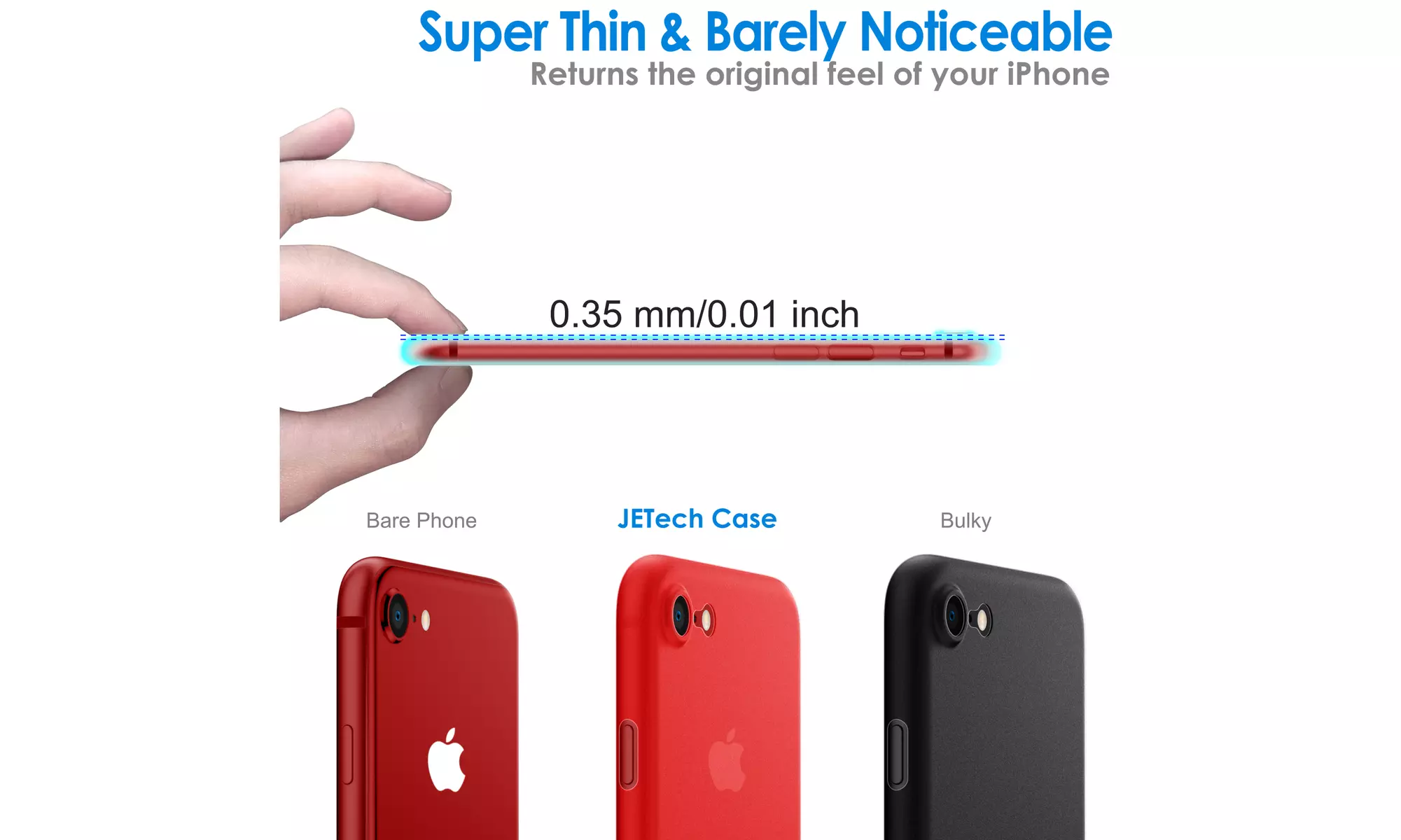 Ultra Slim Matte Hard Case for iPhone 8/7/SE 3/2, Camera Lens Cover Protection