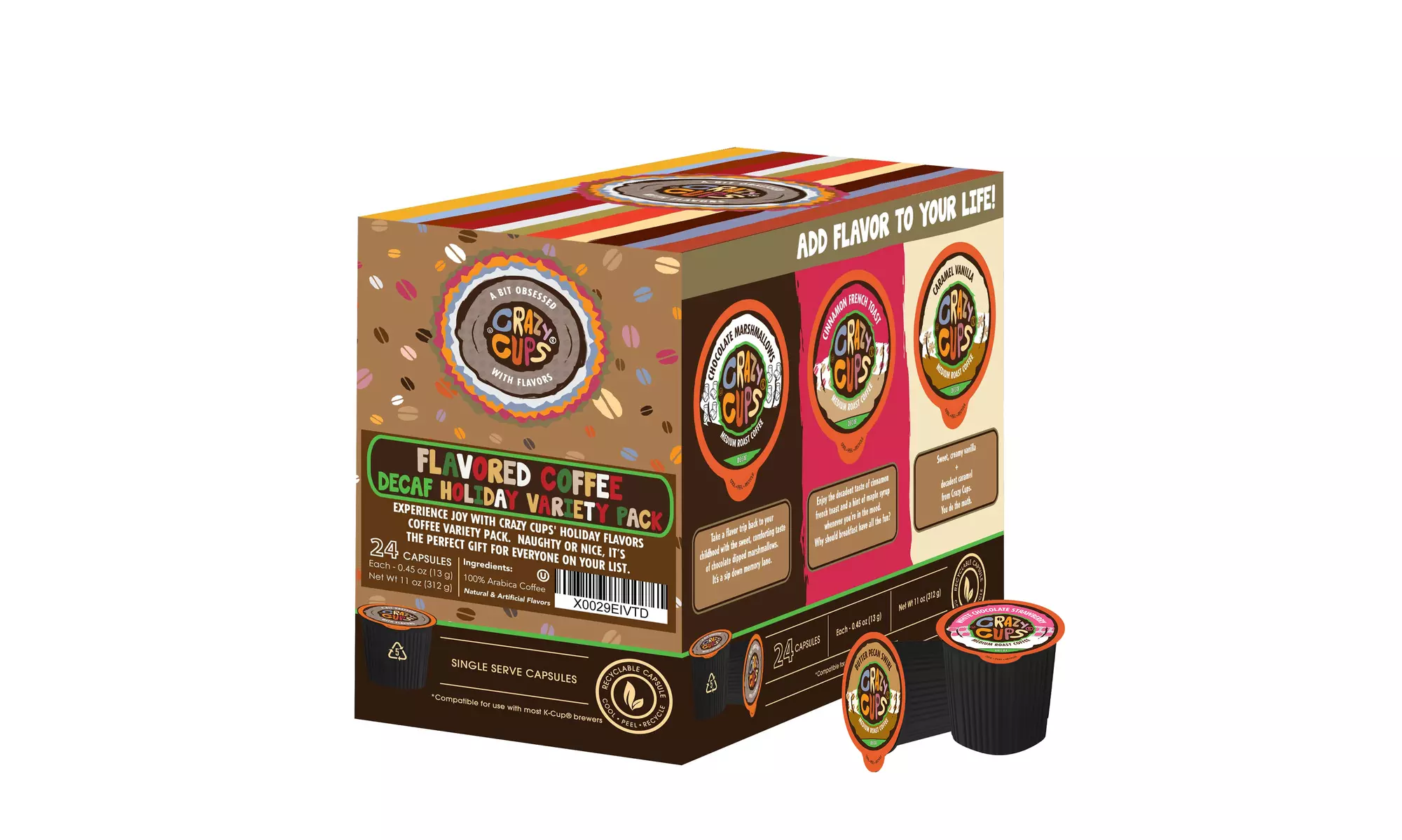 Crazy Cups Keurig Compatible Flavored Variety K-Cups (88 or 96 Count) - Primary Image