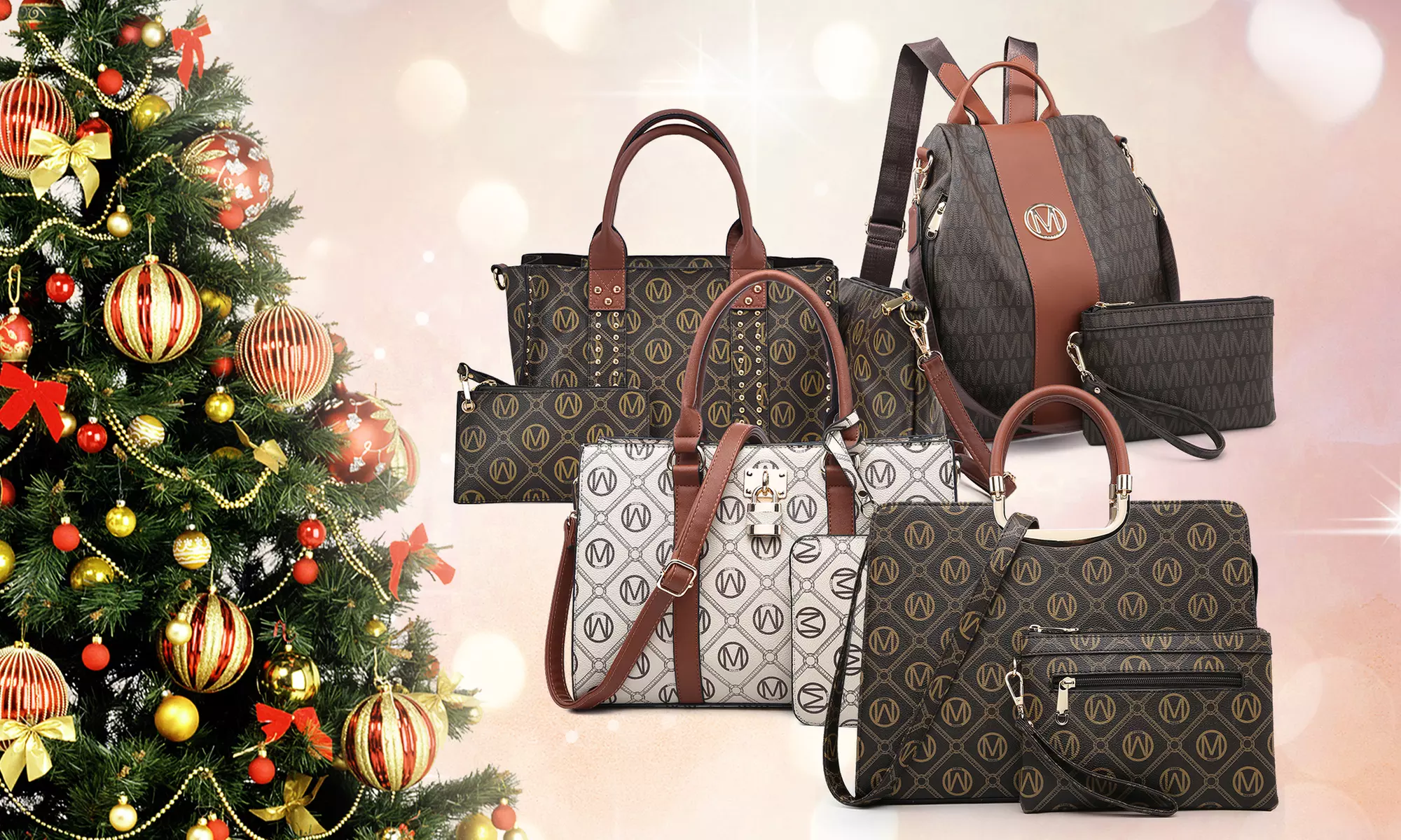 Marco collection Holiday season Signature M handbag and Wristlet set  - Primary Image