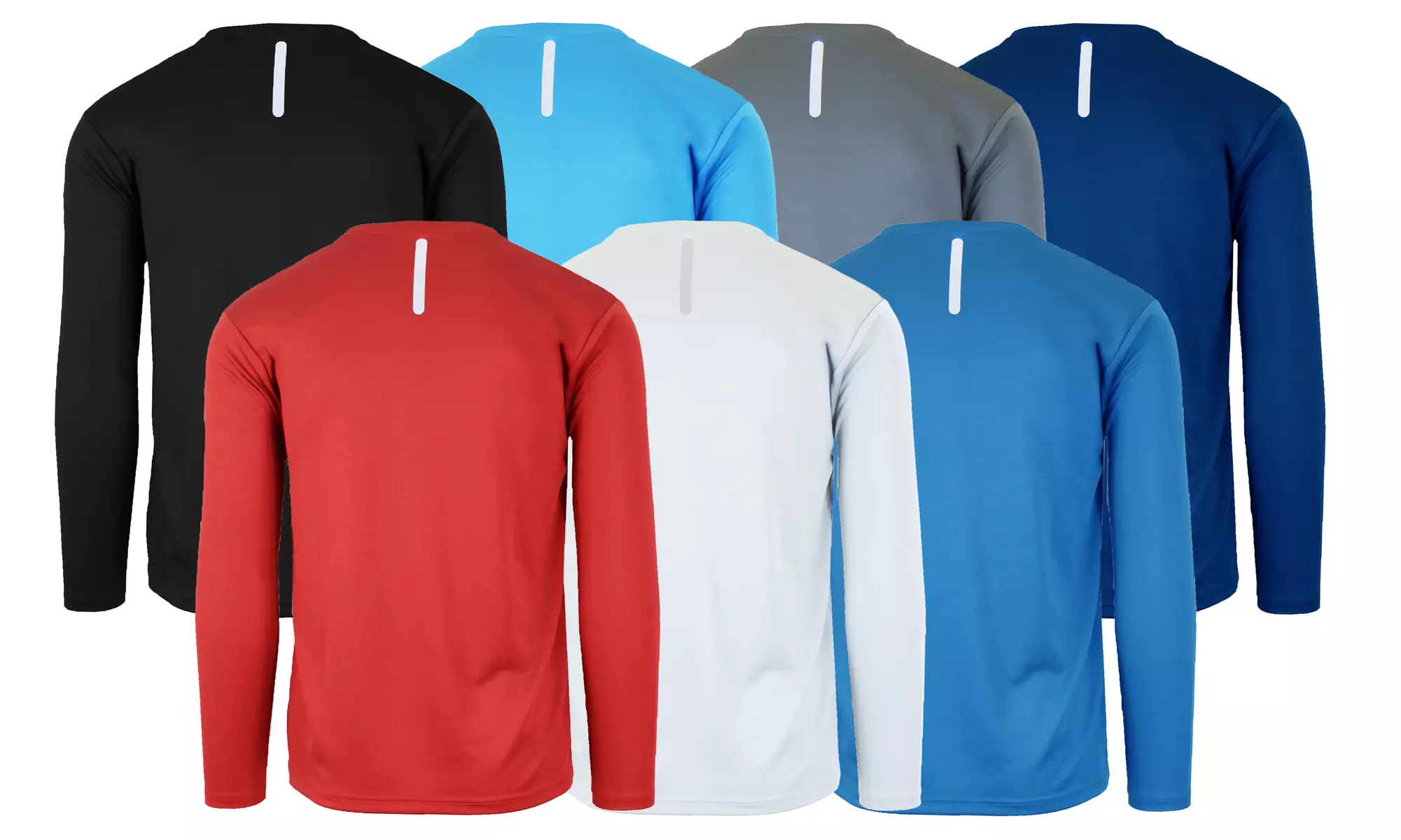 Men's Moisture Wicking Long Sleeve Peformance Crew Neck Tagless Tee (S-2XL)