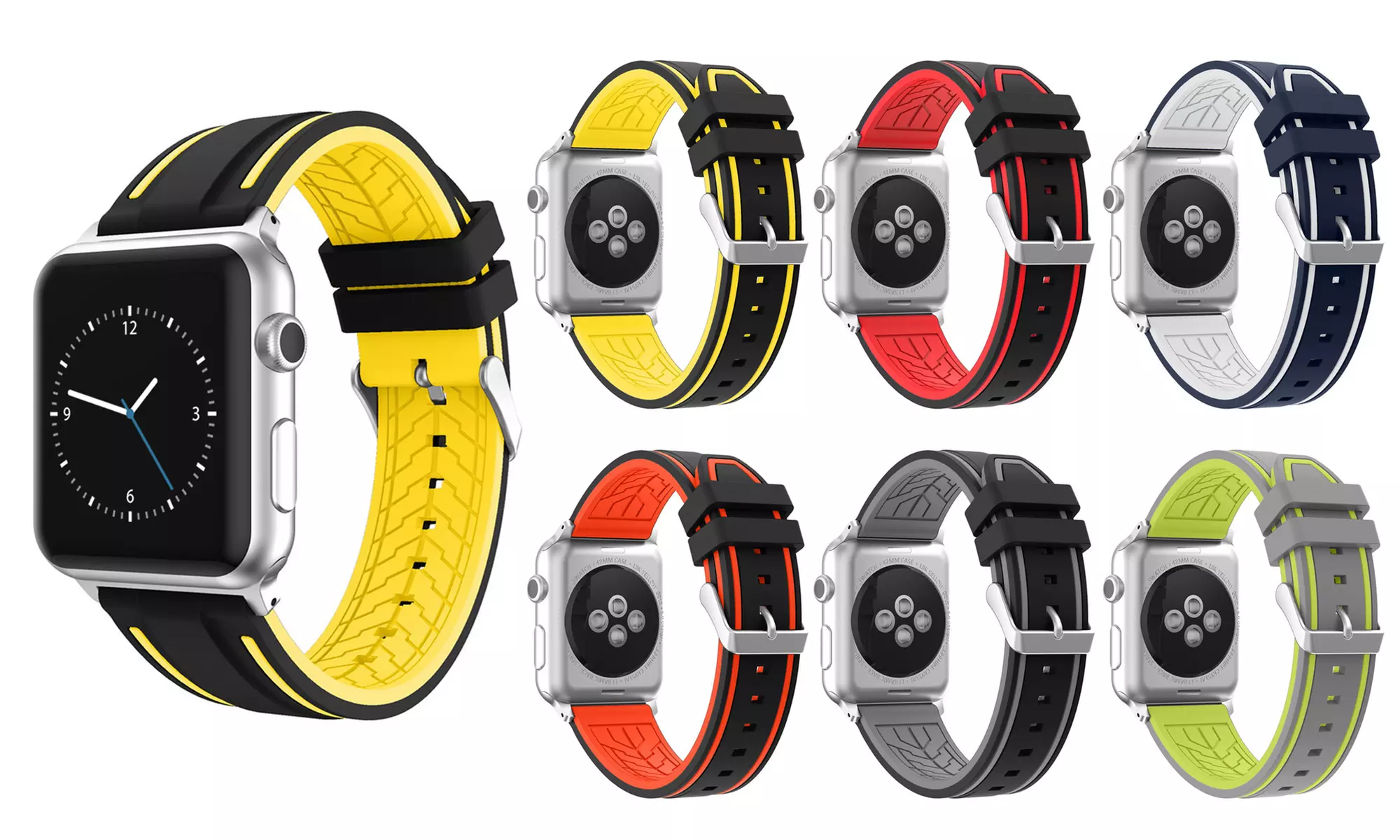 Two-layered Silicone Sport Apple Watch Wrist Strap Replacement Band - Primary Image