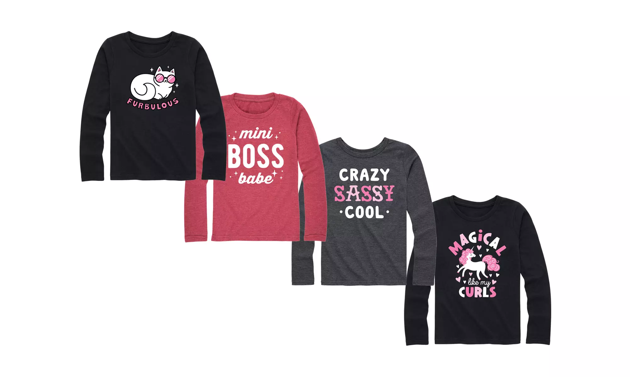Instant Message: Who Run The World Curls Girls Long Sleeve Tee  - Primary Image