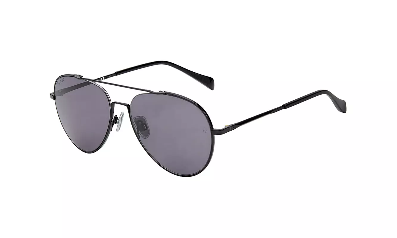 Rag & Bone Polarized Men's Black Cutaway Aviator Sunglasses - Primary Image