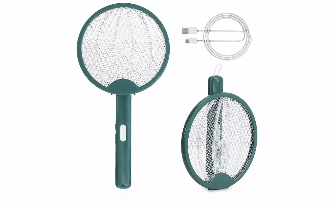 Rechargeable Foldable Electric Fly Swatter Racket Mosquito Trap Ultraviolet Lamp