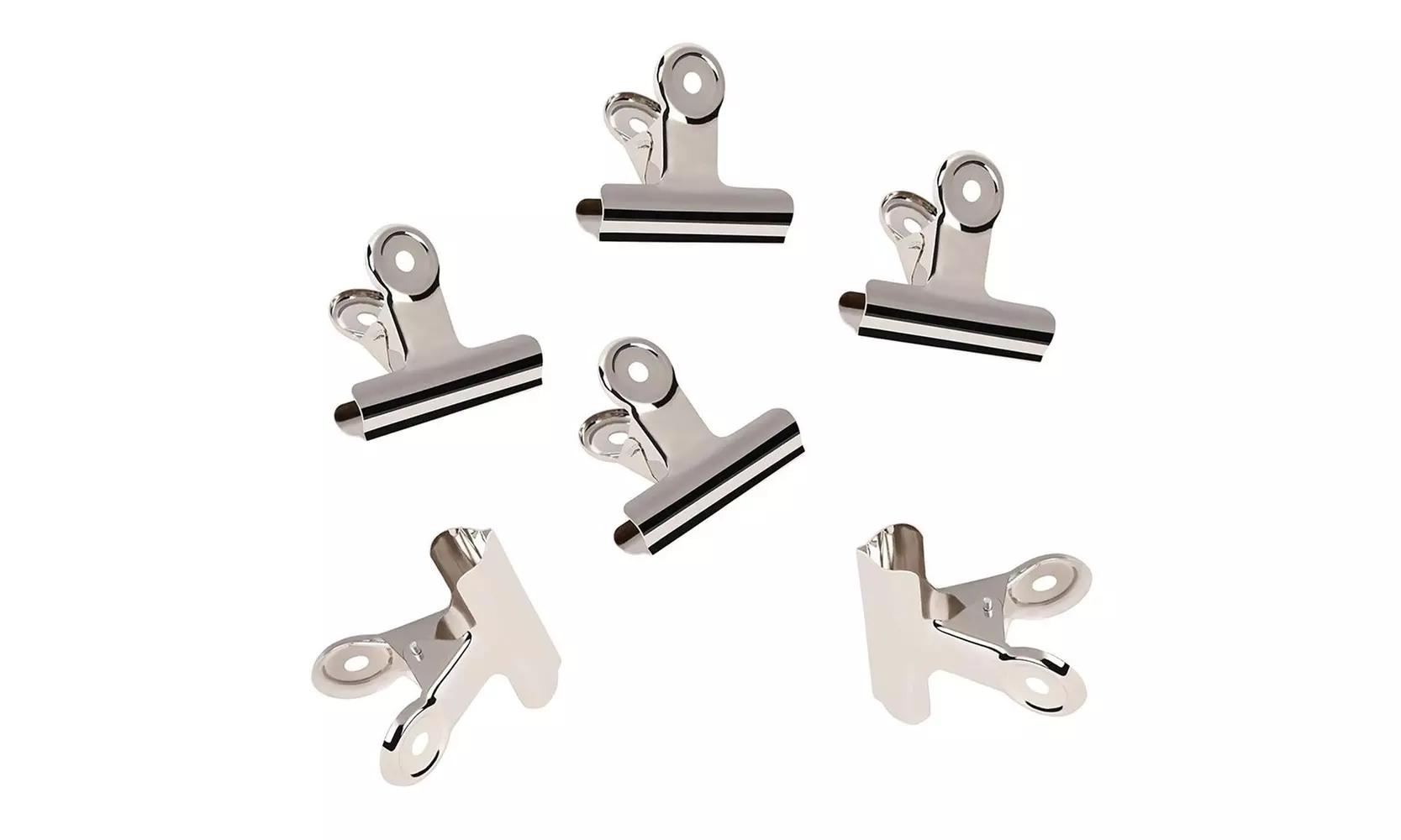 30 Bulldog Clips 2.5-Inch Stainless Steel Binder Clips for Document File, Silver - Second Medium