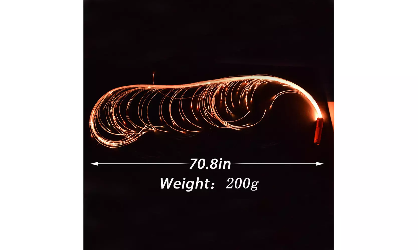 LED Fiber Optic Dancing Whip Rave Glow Light Whip Swivel Rotation Party Toy - Second Medium