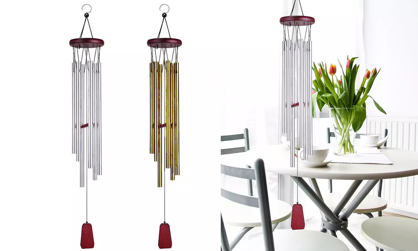 6 Metal Tubes Grace Wind Chimes Deep Tone Bells - Primary Image