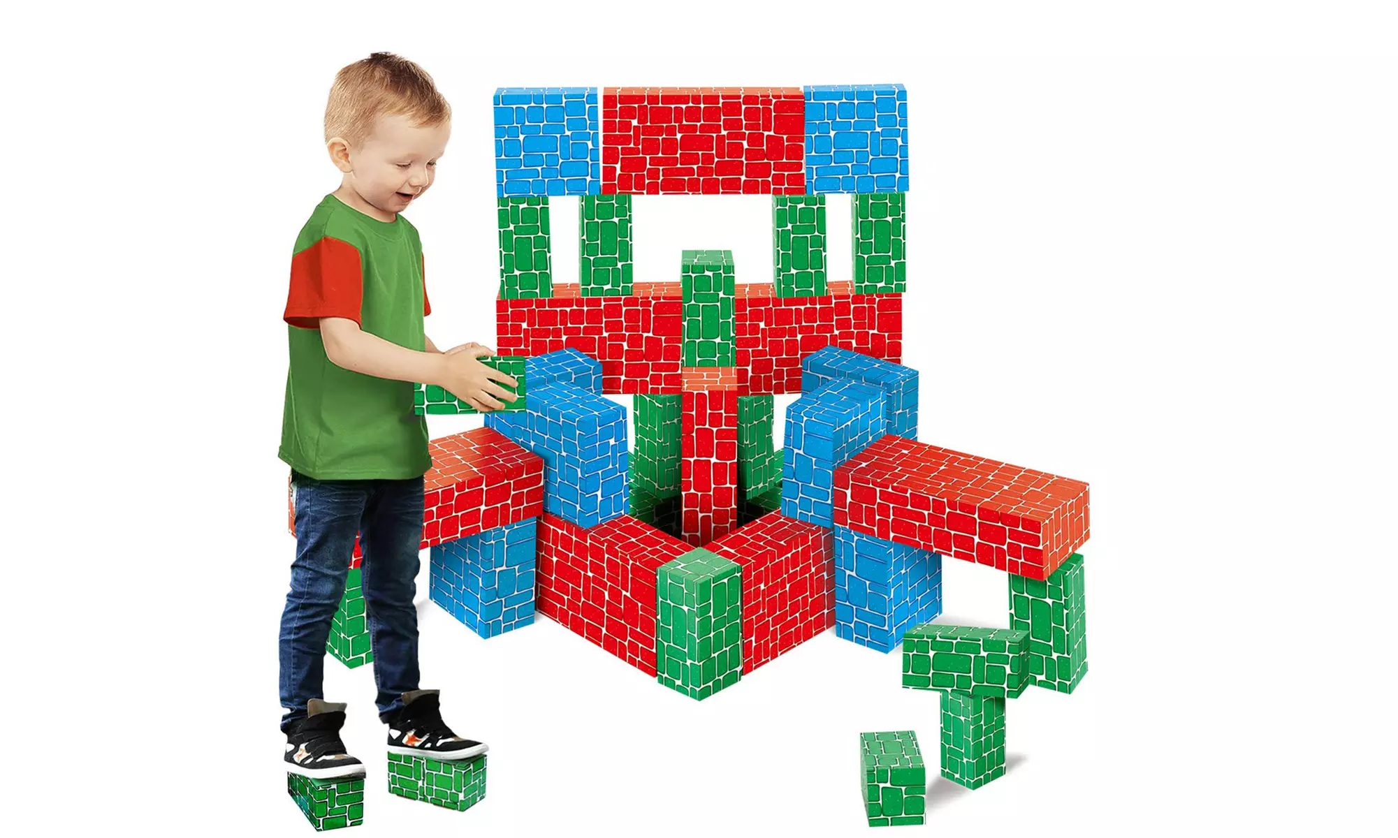 Cardboard Building Block, 40pcs Extra-Thick Jumbo Giant Building Blocks - Primary Image