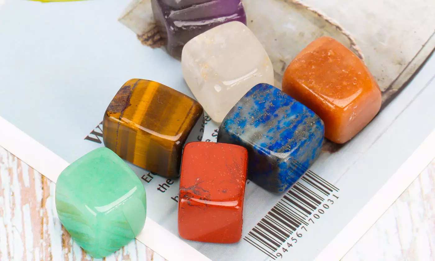 7 pcs Natural Chakra Stones Energy Palm Stone Reiki Healing