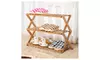 Natural Bamboo 3-Tier Shoe Rack Entryway Wood Color Shoe Rack