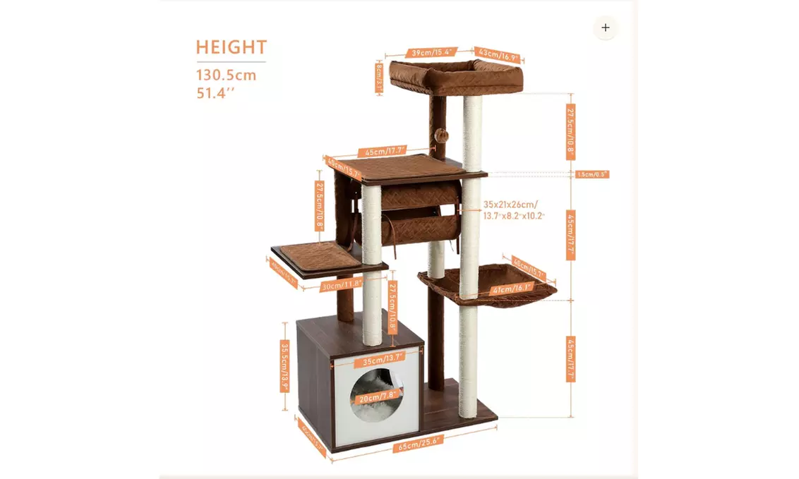 Cool Luxury Tunnel Modern Cat Tree black - Second Medium