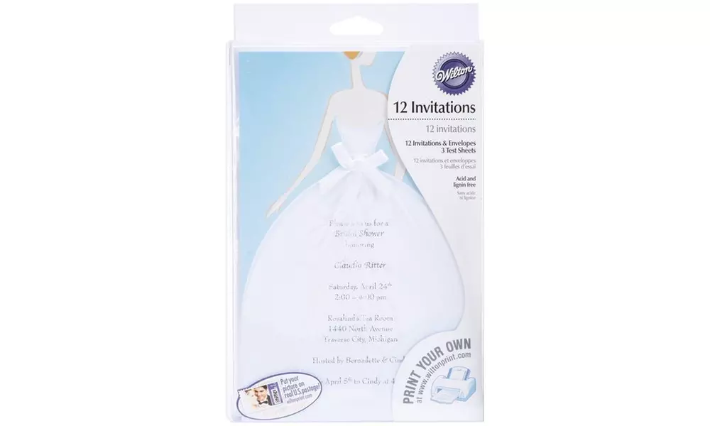 Wilton Wedding Invitation Kit (12, 25, or 50 Invitations) - Second Medium