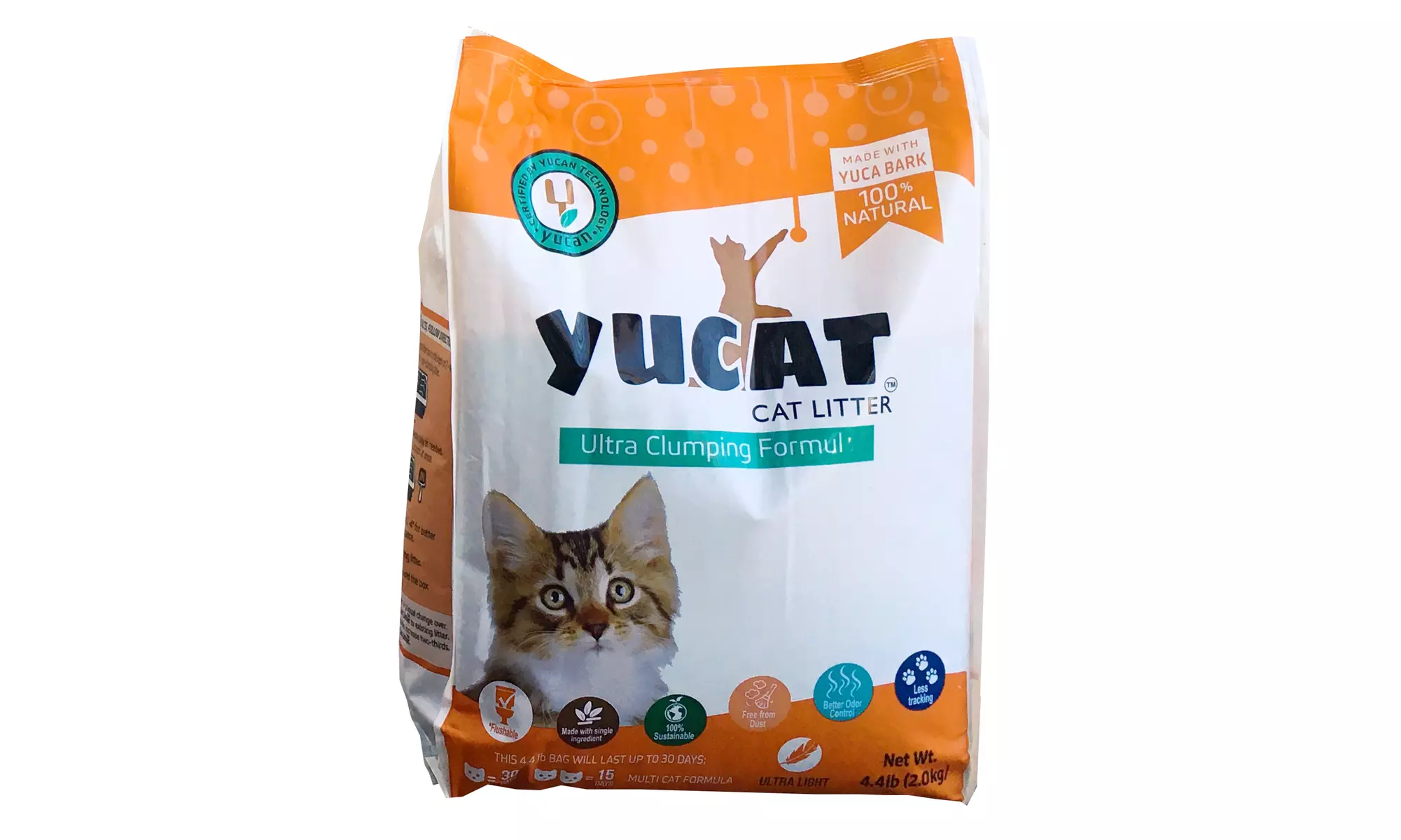 YUCAT Clumping Cat Litter, single ingredient, flushable