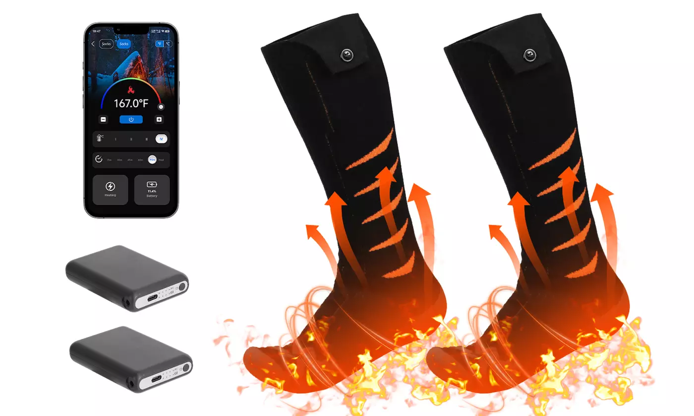  N'POLAR Electric Heated Socks Battery-Powered Thermal Socks with APP Control