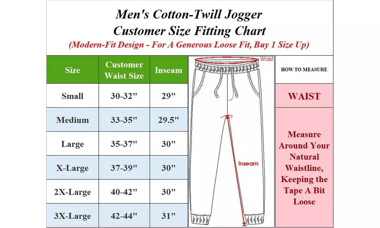 Men's Cotton Stretch Classic Jogger Pants (Sizes, S-3XL)