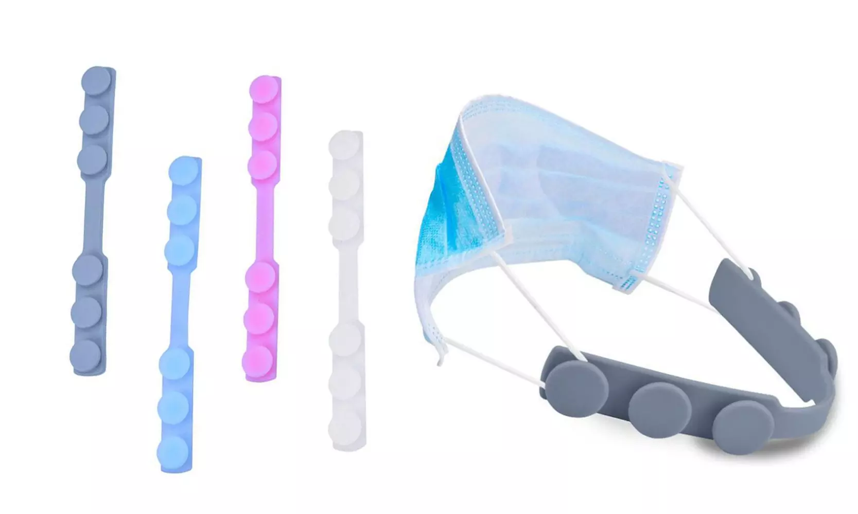 Anti Slip Adjustable Ear Protector and Mask Pressure Reducer (4-Pack) - Second Medium