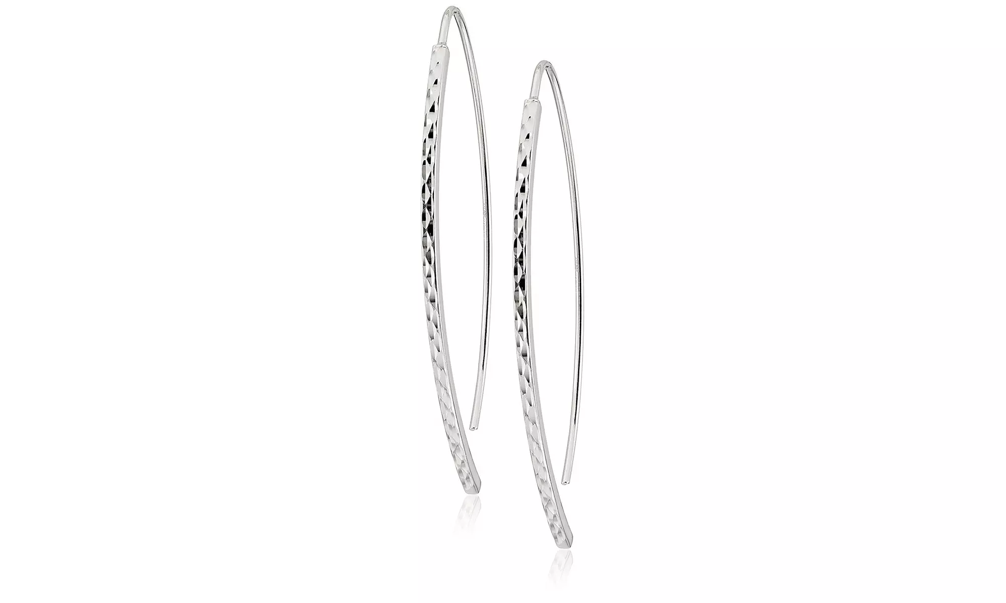 Italian Sterling Silver Bar Drop Threader Earrings
