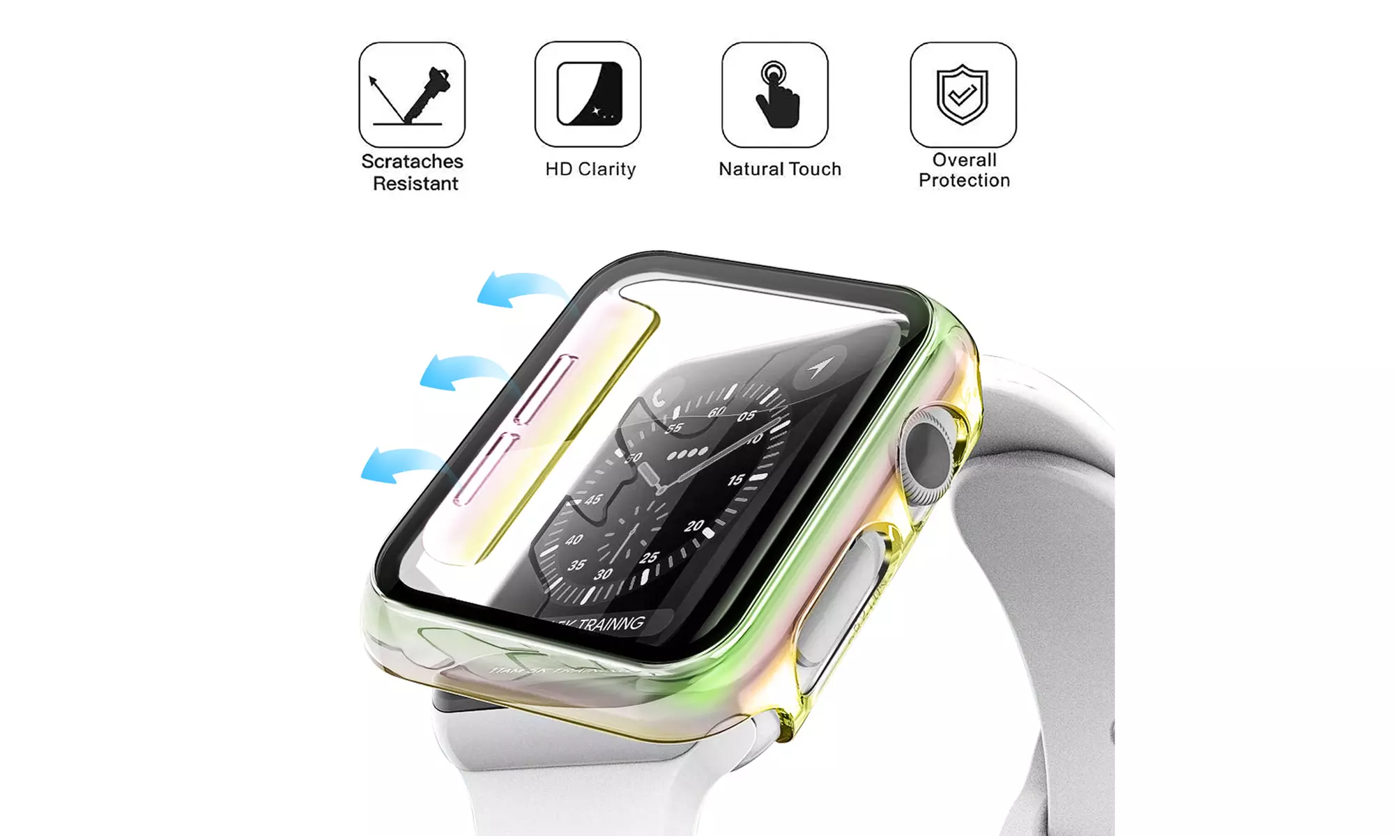 Case&Tempered Glass Screen Protector For Apple Watch SE/Series 4/5/6 40mm/44mm