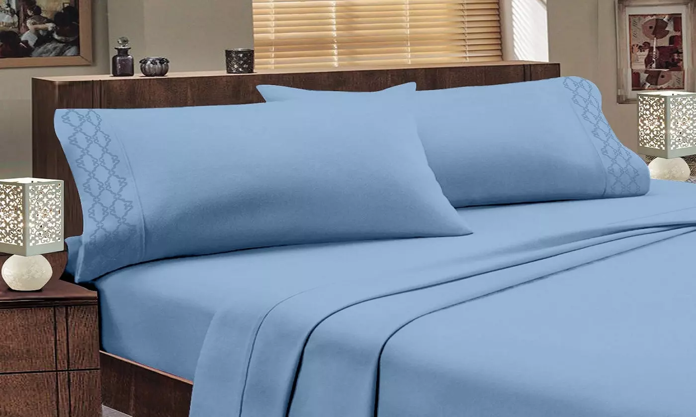 Home Sweet Home Extra Soft Deep Pocket Embroidered Sheet Set