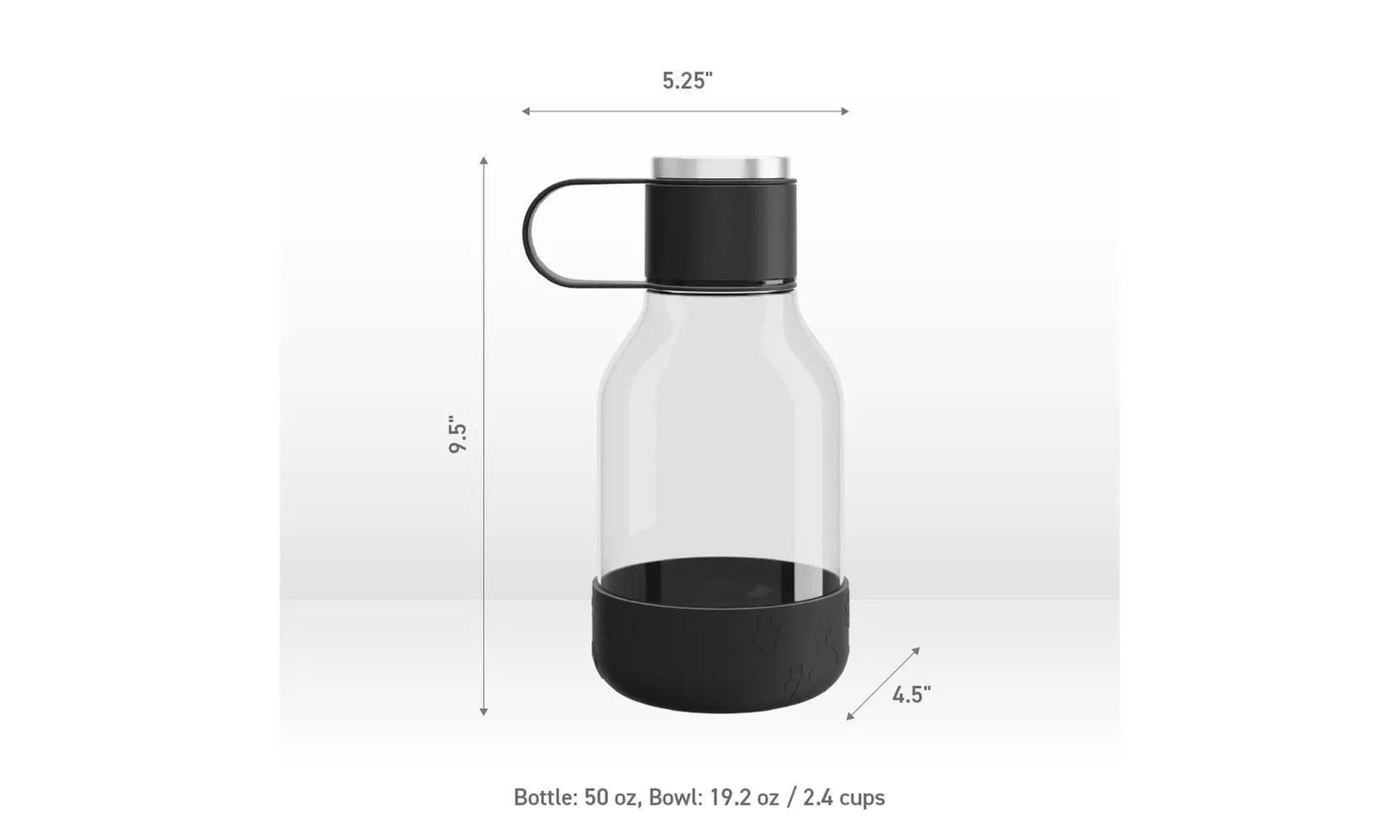 Asobu Tritan Water Bottle with Dog Bowl Attached- 50 Ounces