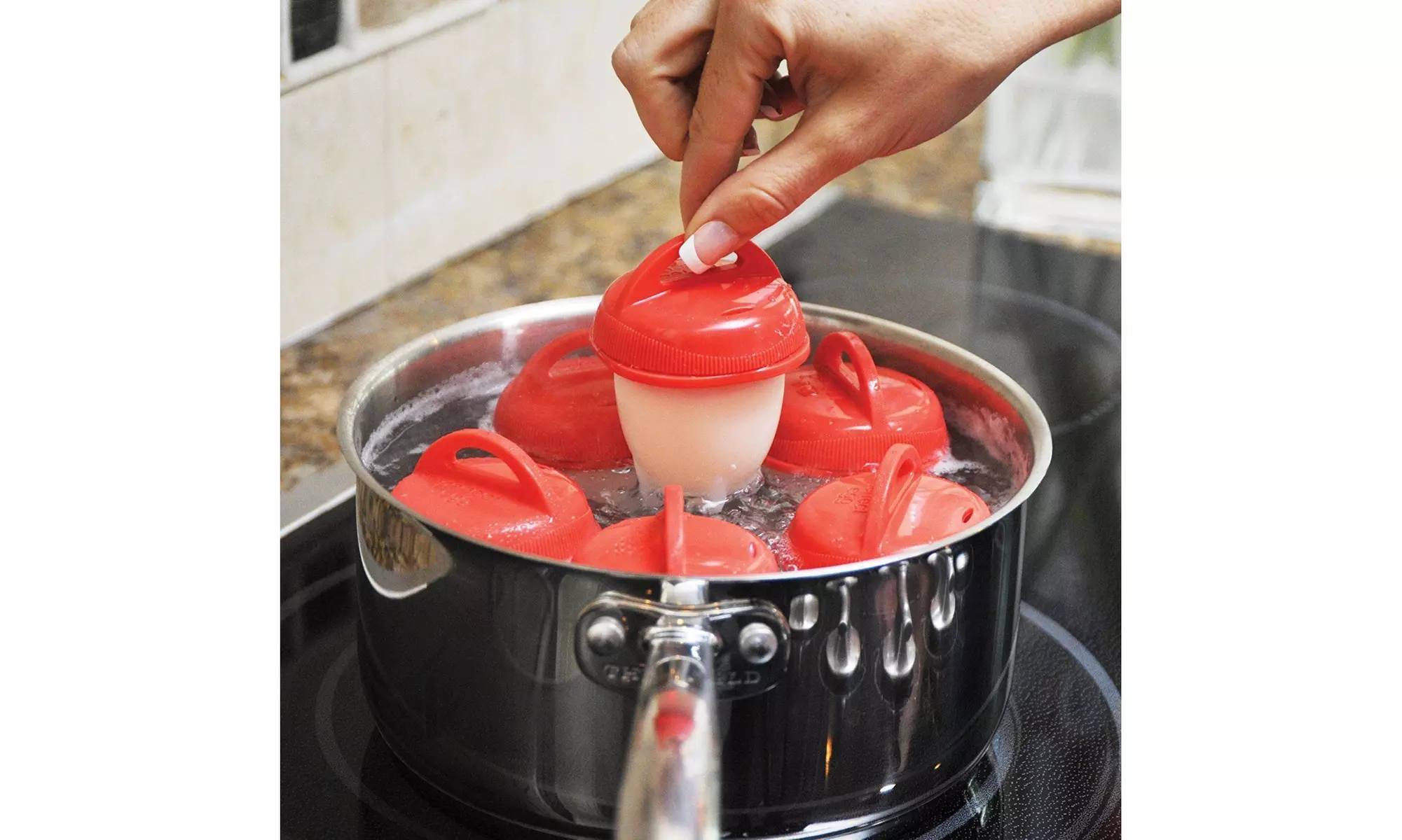 Eggletes Maker 6 Pack Egg Cooker - Hard Boiled Eggs without the Shell Eggies - Second Medium