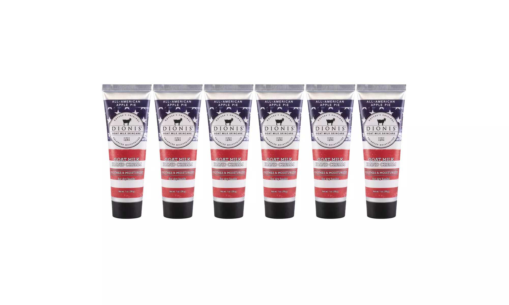Dionis All American Apple Pie Goat Milk Hand Cream, Set of 6 (1 Fl. Oz. each)