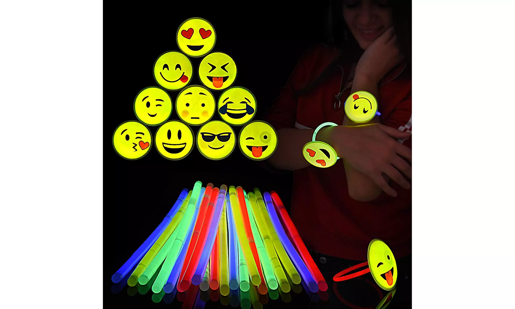Glow Sticks Emoji Bracelets - Primary Image
