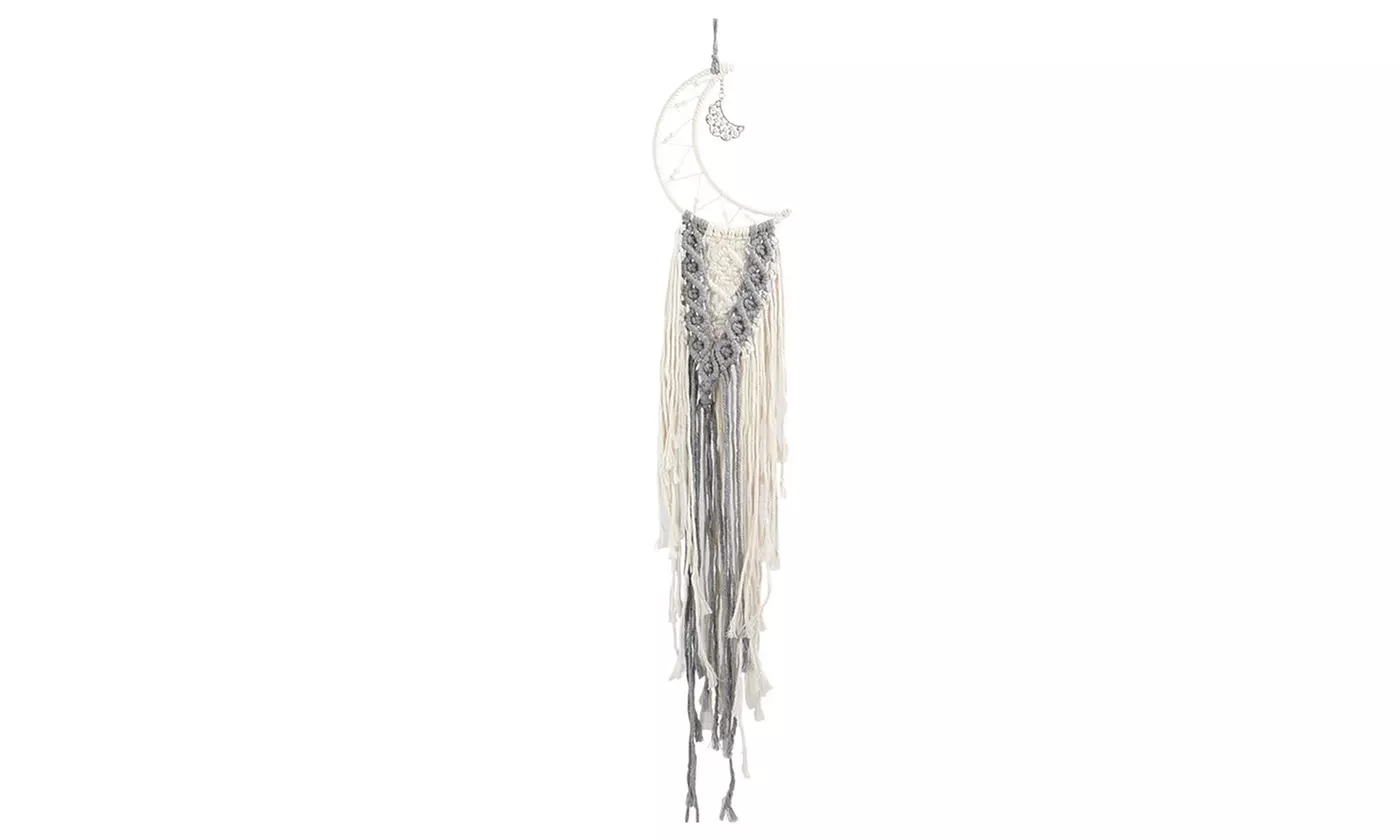 Macrame Star Moon Dream Catcher Boho Wall Hanging Ornament