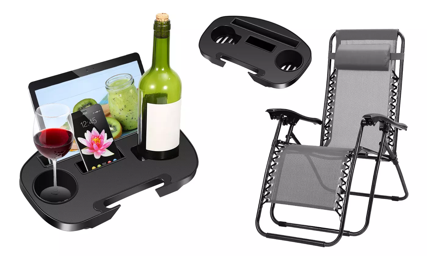 NewHome Zero Gravity Chair Cup Holder Clip On Side Tray for Patio Lounge Chair - Primary Image